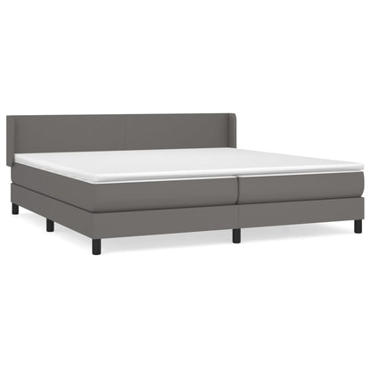 Boxspringbett mit Matratze Grau 200x200 cm Kunstleder