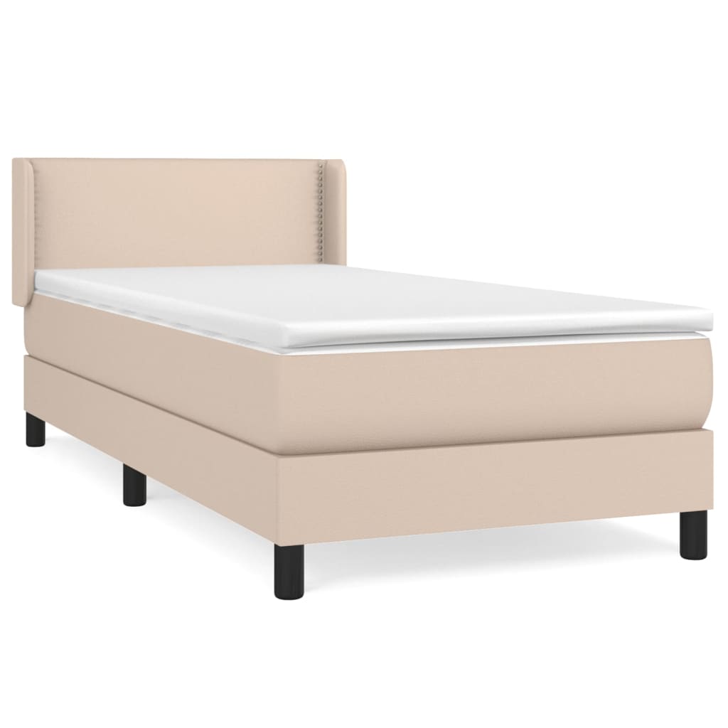 Boxspringbett mit Matratze Cappuccino-Braun 80x200cm Kunstleder