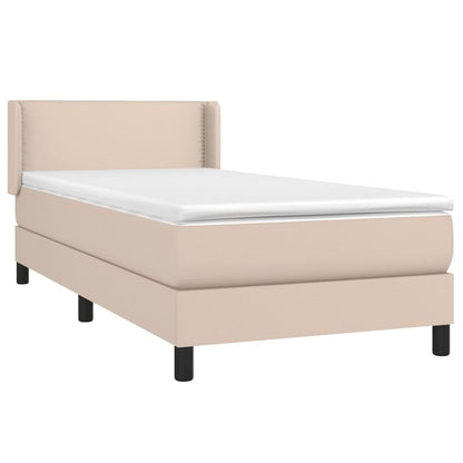 Boxspringbett mit Matratze Cappuccino-Braun 90x190cm Kunstleder