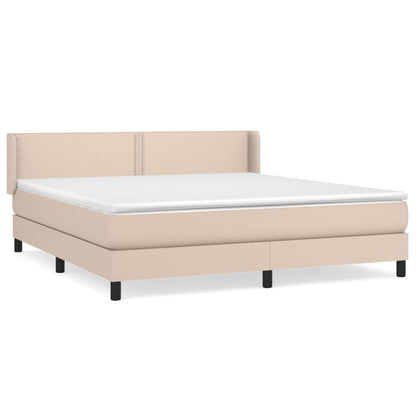 Boxspringbett Matratze Cappuccino-Braun 160x200 cm Kunstleder