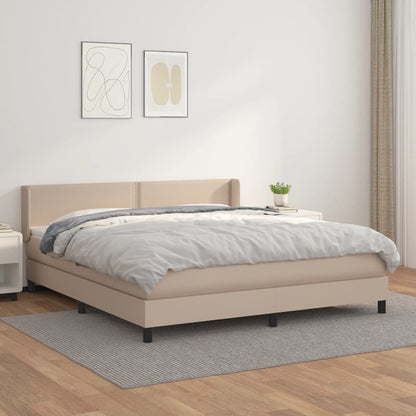 Boxspringbett Matratze Cappuccino-Braun 160x200 cm Kunstleder