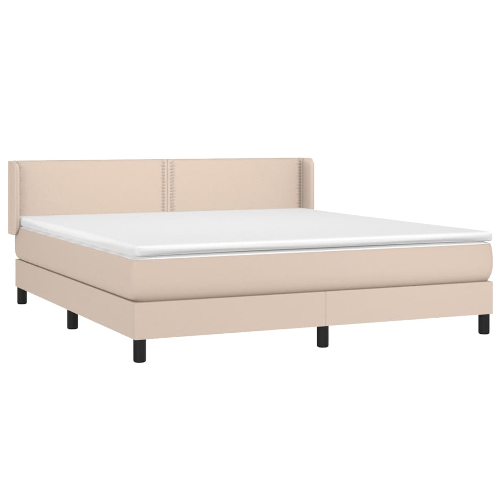 Boxspringbett Matratze Cappuccino-Braun 180x200 cm Kunstleder