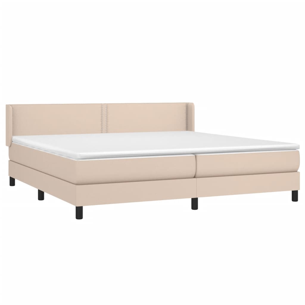 Boxspringbett Matratze Cappuccino-Braun 200x200cm Kunstleder