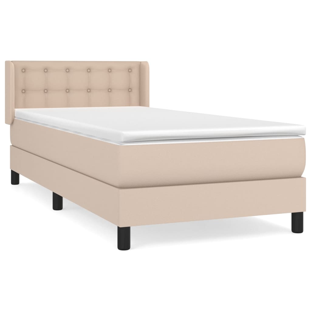 Boxspringbett mit Matratze Cappuccino-Braun 80x200cm Kunstleder