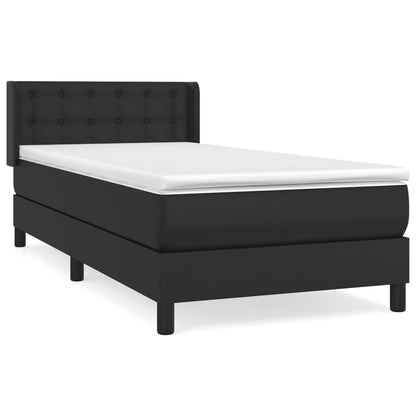 Boxspringbett mit Matratze Schwarz 100x200 cm Kunstleder