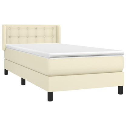 Boxspringbett mit Matratze Creme 100x200 cm Kunstleder