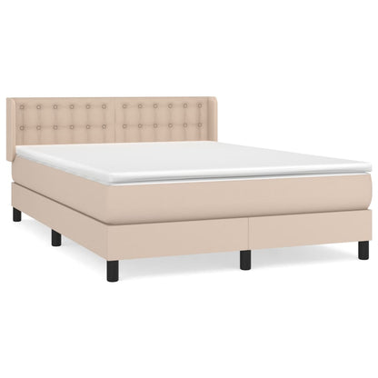 Boxspringbett Matratze Cappuccino-Braun 140x200cm Kunstleder