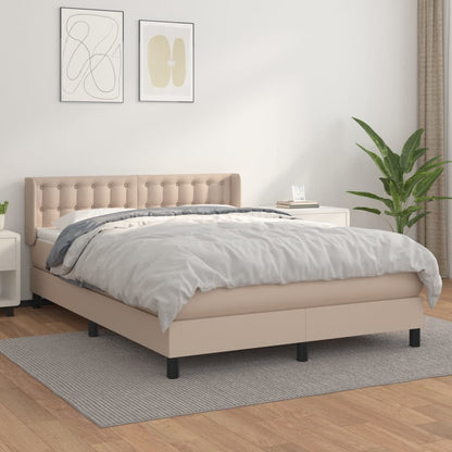 Boxspringbett Matratze Cappuccino-Braun 140x200cm Kunstleder