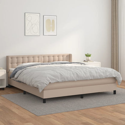 Boxspringbett Matratze Cappuccino-Braun 180x200 cm Kunstleder