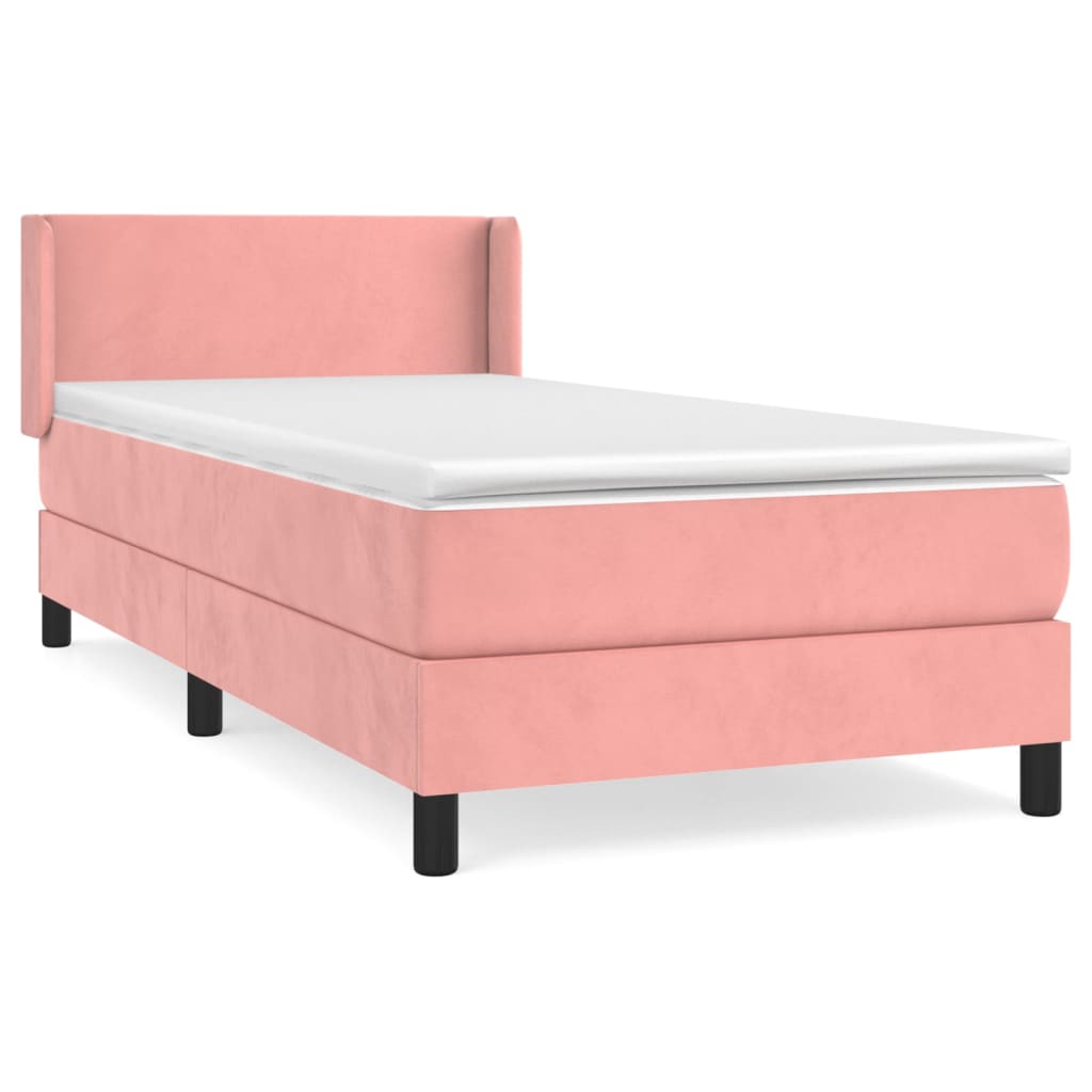 Boxspringbett mit Matratze Rosa 80x200 cm Samt