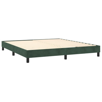 Boxspringbett mit Matratze Dunkelgrün 160x200 cm Samt