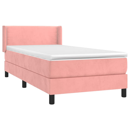 Boxspringbett mit Matratze Rosa 90x190 cm Samt