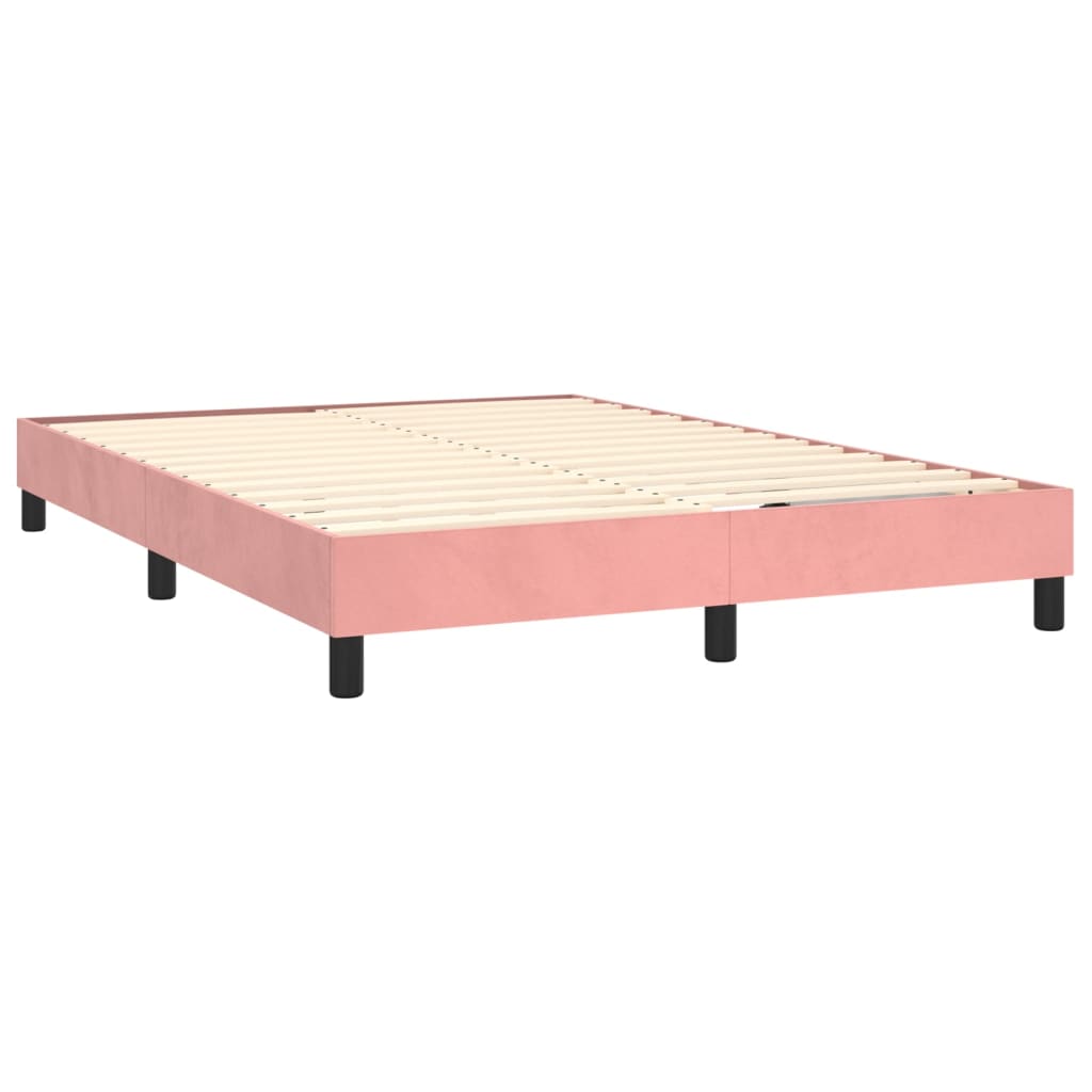 Boxspringbett mit Matratze Rosa 140x200 cm Samt