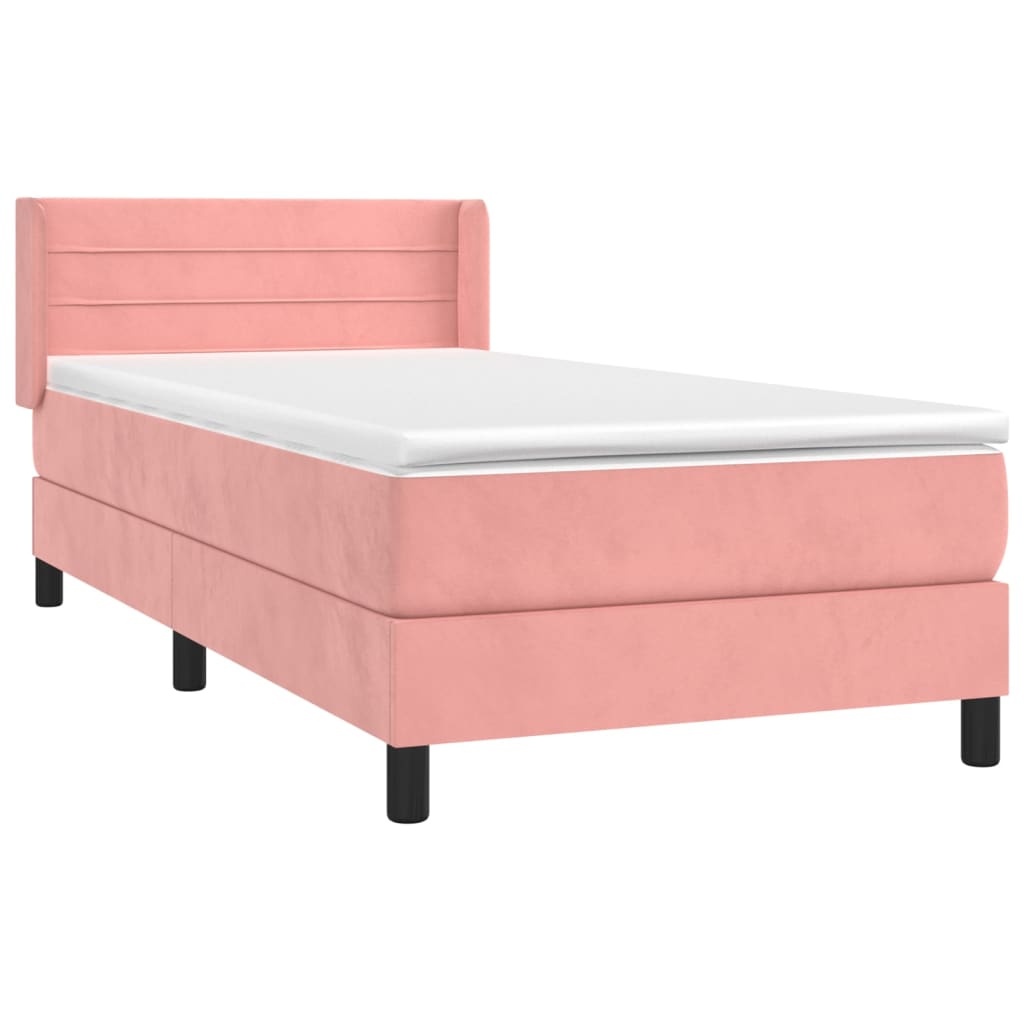 Boxspringbett mit Matratze Rosa 90x190 cm Samt