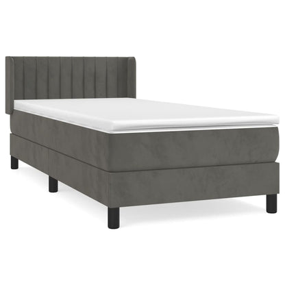 Boxspringbett mit Matratze Dunkelgrau 90x190 cm Samt