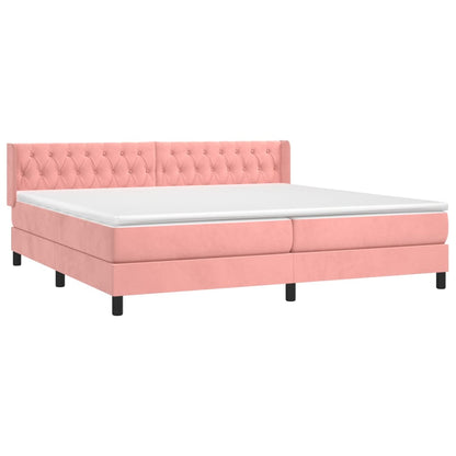 Boxspringbett mit Matratze Rosa 200x200 cm Samt