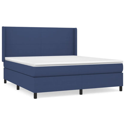 Boxspringbett mit Matratze Blau 160x200 cm Stoff