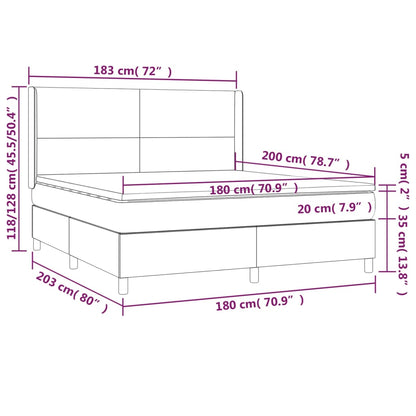 Boxspringbett mit Matratze Taupe 180x200 cm Stoff