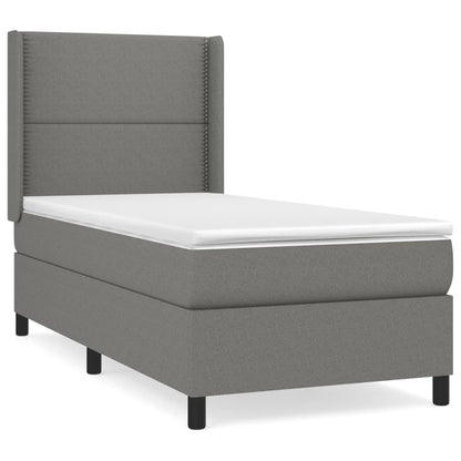 Boxspringbett mit Matratze Dunkelgrau 100x200 cm Stoff