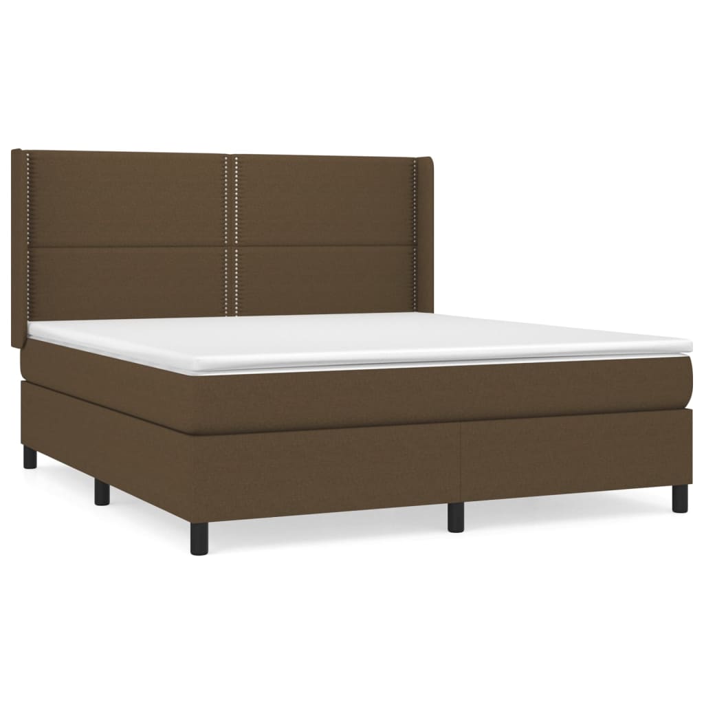 Boxspringbett mit Matratze Dunkelbraun 160x200 cm Stoff