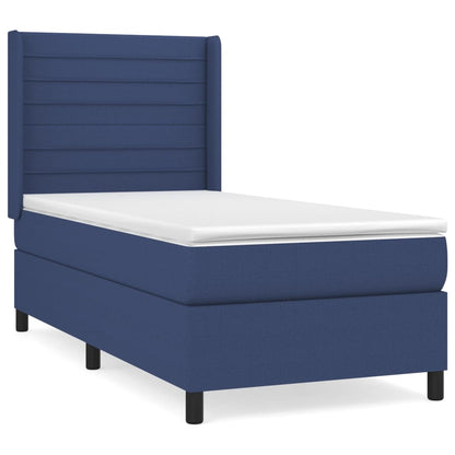 Boxspringbett mit Matratze Blau 90x190 cm Stoff