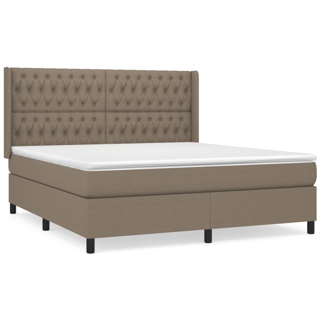 Boxspringbett mit Matratze Taupe 180x200 cm Stoff