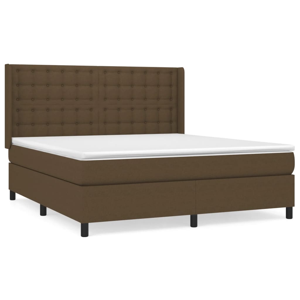 Boxspringbett mit Matratze Dunkelbraun 160x200 cm Stoff