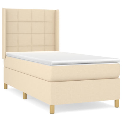 Boxspringbett mit Matratze Creme 80x200 cm Stoff