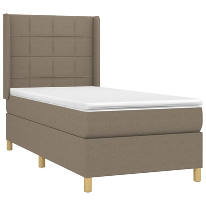 Boxspringbett mit Matratze Taupe 100x200 cm Stoff