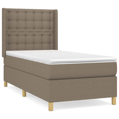 Boxspringbett mit Matratze Taupe 100x200 cm Stoff