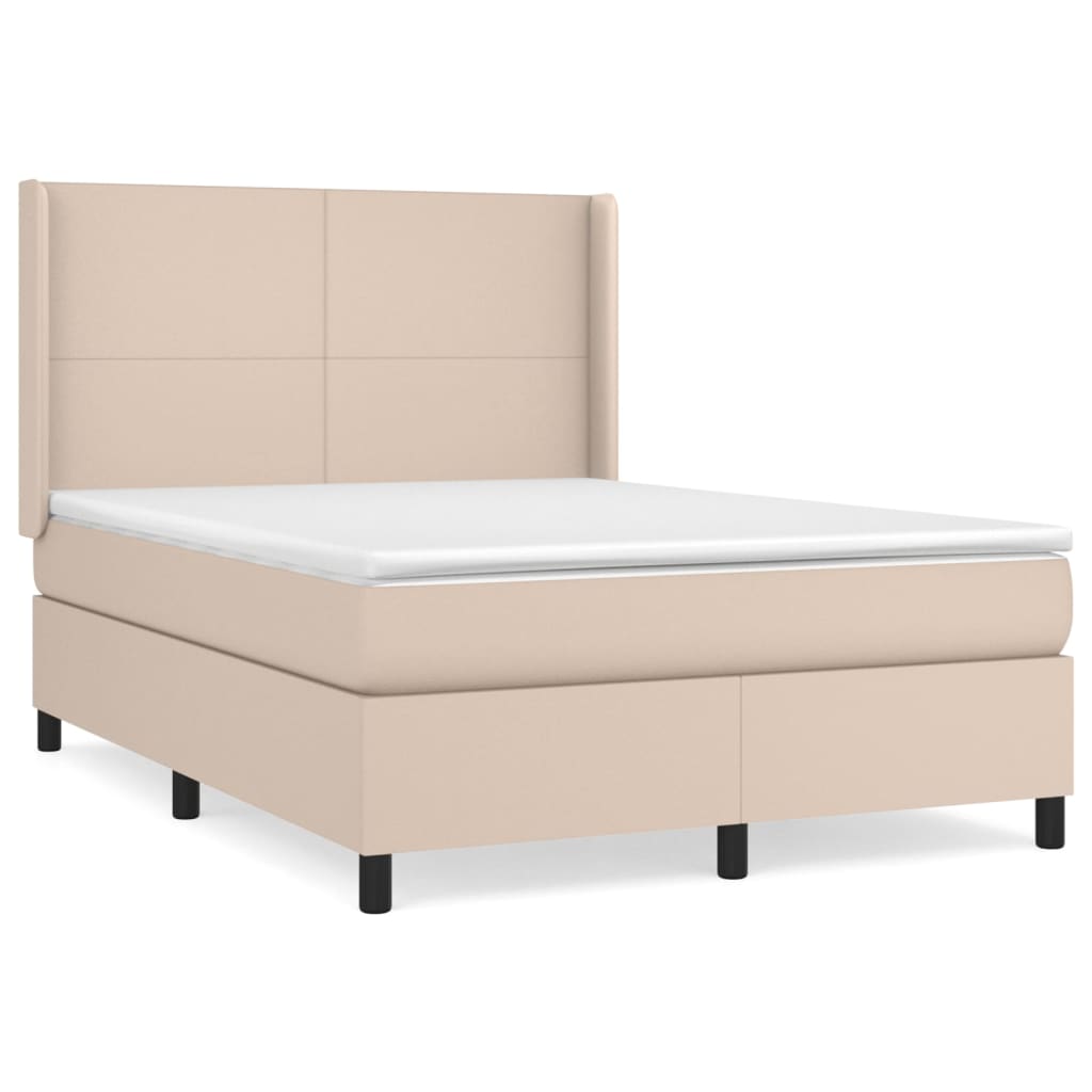 Boxspringbett Matratze Cappuccino-Braun 140x200cm Kunstleder