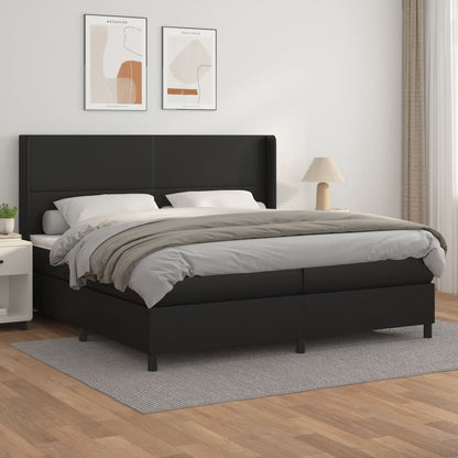 Boxspringbett mit Matratze Schwarz 200x200 cm Kunstleder