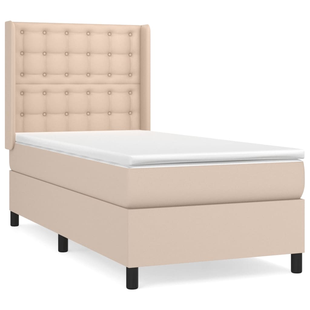 Boxspringbett Matratze Cappuccino-Braun 100x200cm Kunstleder