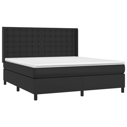 Boxspringbett mit Matratze Schwarz 160x200 cm Kunstleder