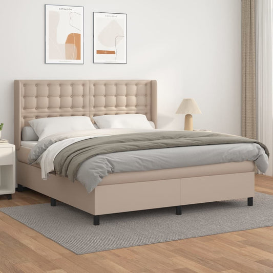 Boxspringbett Matratze Cappuccino-Braun 180x200 cm Kunstleder