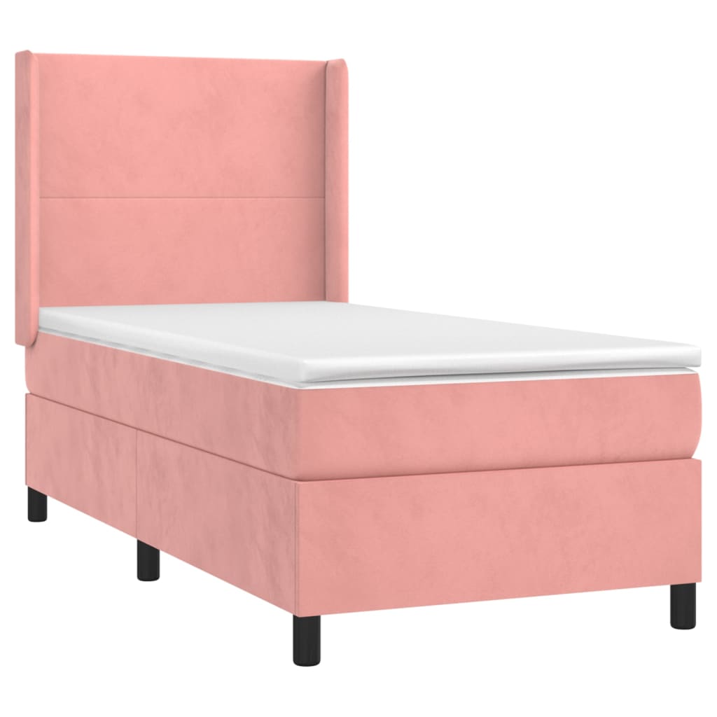 Boxspringbett mit Matratze Rosa 100x200 cm Samt