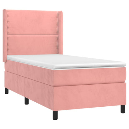 Boxspringbett mit Matratze Rosa 90x190 cm Samt