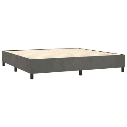 Boxspringbett mit Matratze Dunkelgrau 200x200 cm Samt