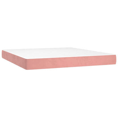 Boxspringbett mit Matratze Rosa 160x200 cm Samt