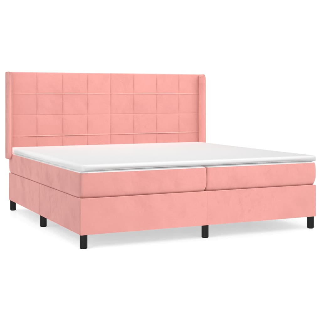 Boxspringbett mit Matratze Rosa 200x200 cm Samt