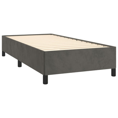 Boxspringbett mit Matratze Dunkelgrau 100x200 cm Samt