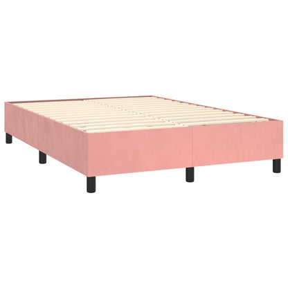 Boxspringbett mit Matratze Rosa 140x200 cm Samt