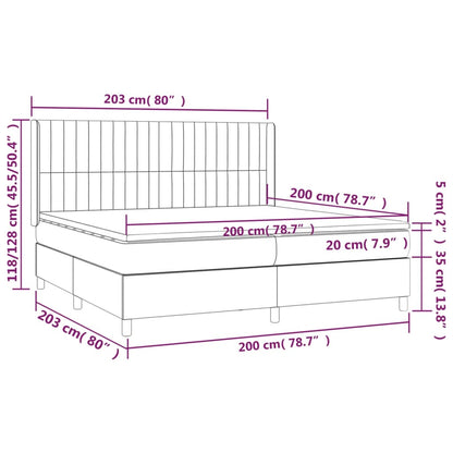 Boxspringbett mit Matratze Schwarz 200x200 cm Samt