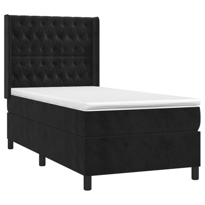 Boxspringbett mit Matratze Schwarz 80x200 cm Samt