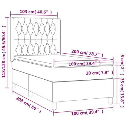 Boxspringbett mit Matratze Rosa 100x200 cm Samt