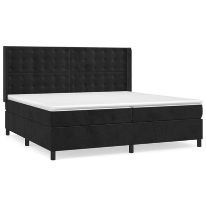 Boxspringbett mit Matratze Schwarz 200x200 cm Samt