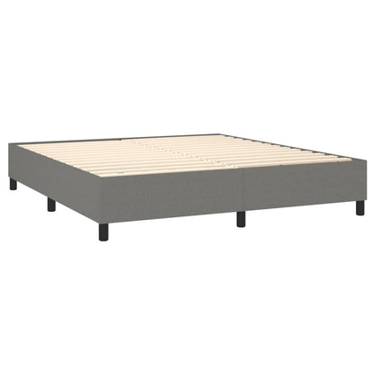 Boxspringbett mit Matratze & LED Dunkelgrau 160x200 cm Stoff