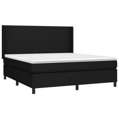 Boxspringbett mit Matratze & LED Schwarz 160x200 cm Stoff