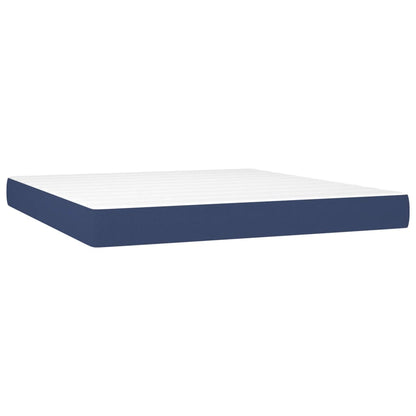 Boxspringbett mit Matratze & LED Blau 160x200 cm Stoff