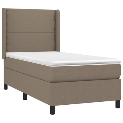 Boxspringbett mit Matratze & LED Taupe 100x200 cm Stoff